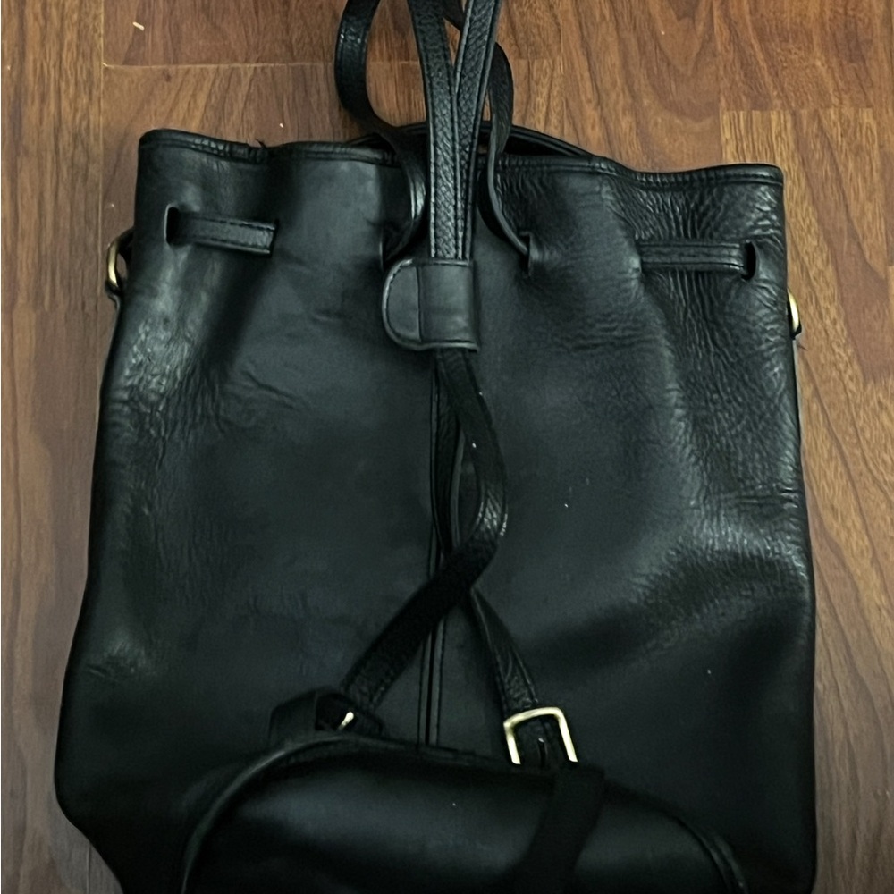 Coach Elegant Black Leather Backpack - Picture 3 of 15